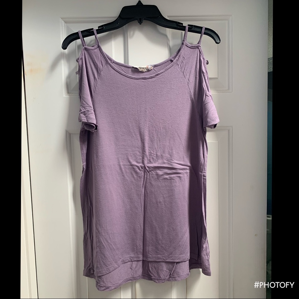 Pink Republic Purple Cold Shoulder Top Size Small